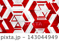 Abstract red and white geometric hexagons made of triangles pattern motion background 143044949