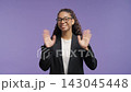 Friendly Beautiful Student Woman or Teenage Girl Waving Hand - Goodbye, Chao, Adios. Parting, Say 143045448