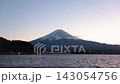 Mount Fuji Rising above Lake Kawaguchi in Soft Evening Light 143054756