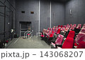 Small cinema hall with cozy chairs and frame for screen 143068207