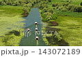 Small Boats Navigating Wetland Channel at Skadar Lake, Montenegro 143072189