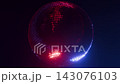 Abstract 3d red blue glowing glass disco ball animation seamless loop 143076103