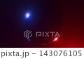 Abstract minimal 3d disco ball red blue lights 143076105