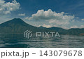 View of Atitlan Volcano filmed from the water on a sunny day 143079678