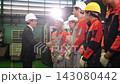 The manager gave a training speech to the workers before they started working in the factory. 143080442