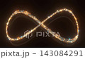 Neon sign symbol infinity particles bg able to loop endless 143084291