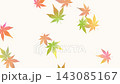 循環播放的日本秋葉飄落的彩色背景。水彩漸層效果。日式楓葉插畫影片。 143085167