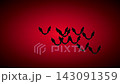 Autumn Halloween background with flying vampire bats on blood red gradient with dark vignette and copy space 143091359