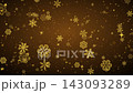 Winter Christmas video background with falling golden snowflakes, shimmering sparks and particles on a golden brown background for greetings, advertising, holiday screensavers and intros. 143093289