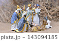 Video of miniature Christmas Nativity scene figurines 143094185
