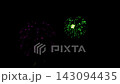 Festive fireworks overlay footage with colorful bursts on isolated black background for Screen or Add blending mode. 143094435