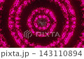 Concentric rings of glowing pink hexagonal tiles pulsing on a dark background. Looped 3D rendering 143110894