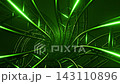 Futuristic Green Neon Light Lattice Spiral Tunnel Abstract VJ Loop Animation. Looped 3D rendering 143110896