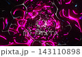 Abstract Organic Mesh Tunnel Loop Changing Colors from Green to Blue Purple and Yellow. Looped 3D rendering 143110898