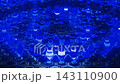 Futuristic blue glowing hexagonal grid pattern pulsating with circular wave motion in perspective view. Looped 3D rendering 143110900