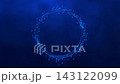 青い光の円形フレームと輝くパーティクルの背景動画 シームレスループ素材 143122099