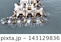 Offshore breakwater located off the coast of Nyuzen Town, Toyama Prefecture, Japan 143129836