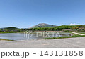 A Shinkansen train passing in front of Mt. Iwakiyama 143131858