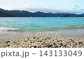 A low-angle shot of the crystal-clear sea and coral beach at Omura Beach on Chichijima Island in the Ogasawara Islands (Bonin Blue, 33 seconds). 143133049