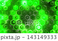 Green Hexagon Grid Motion Graphics with Pulsing Neon Light Pattern. Looped 3D rendering 143149333