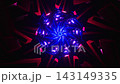 Abstract Magenta and Blue Glowing Geometric Spiral VJ Loop Visual. Looped 3D rendering 143149335