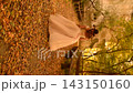 young brunette woman skinny bride in wedding lush ivory dress runs from camera in slow motion 143150160