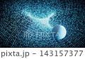 Grid round hole and digital sphere background, 3d rendering. 143157377