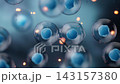 Mitosis of cells with biotechnology concept, 3d rendering. 143157380