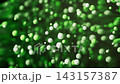 Green particles in the inflatable soft balloon, 3d rendering. 143157387