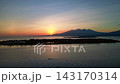 Lombok island sunrise over ocean and mountains. Nice aerial view drone 143170314