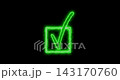 A creative video features a vibrant green checkmark icon animating inside a square checkbox. The modern interface design delivers a clear signal of success and complete agreement. 143170760