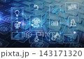 Infographics about the use of AI technologies in business and creativity 143171320