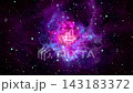 宇宙空間に輝く青と紫の星雲と銀河の星々 143183372