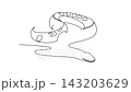 Animated self drawing of continuous line draw a wild snake animal slithering gracefully, tropical jungle reptile biodiversity, exotic fauna, and serpent nature beauty. Full length one line animation 143203629