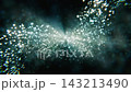 Glowing particles swirling in dark abstract space animation 143213490
