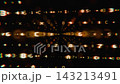 Glowing orange digital code streams in 3D animation 143213491