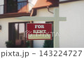 For Rent Sign in Front of Modern Suburban House 143224727