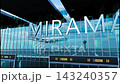 Airlane landing at Miramar, USA. Arrival in the city with reflection of airport and aircraft 143240357