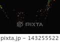 Golden glowing sparkling particles swirling against a black background 143255522