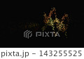 Glowing golden particles animated as abstract audio wave 143255525