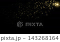 Sparkling golden shooting star and trail against a black background - 3 patterns for compositing. 143268164