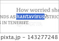 Digital news headlines about hantavirus health alerts and medical reports 143277248