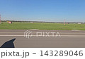 Amsterdam, Netherlands - April 22, 2026: Takeoff roll with wing shadow 143289046