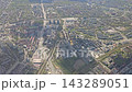 Close aerial view of Krakow apartment blocks and transport corridors 143289051