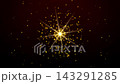 Abstract golden starburst light flare with glowing particles, perfect for festive or magical themes. 143291285