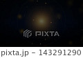 Mesmerizing dark cosmic background with glowing golden particles and celestial rings, perfect for sci-fi or fantasy themes. 143291290