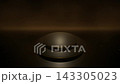 A two-tiered black circular podium illuminated by golden spotlights (loop background) 143305023