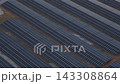 Aerial perspective of large solar panel farm generating clean electricity Aerial perspective of large solar panel farm generating clean electricity 143308864