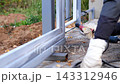 Welding of metal structures during the construction of a country house 4k 143312946