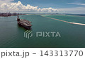 Aerial view nuclear powered aircraft carrier, USA navy ship carrier airplane fighter jet aircraft army navy nuclear ship carrier full fighter jet aircraft technology of battleship. 143313770